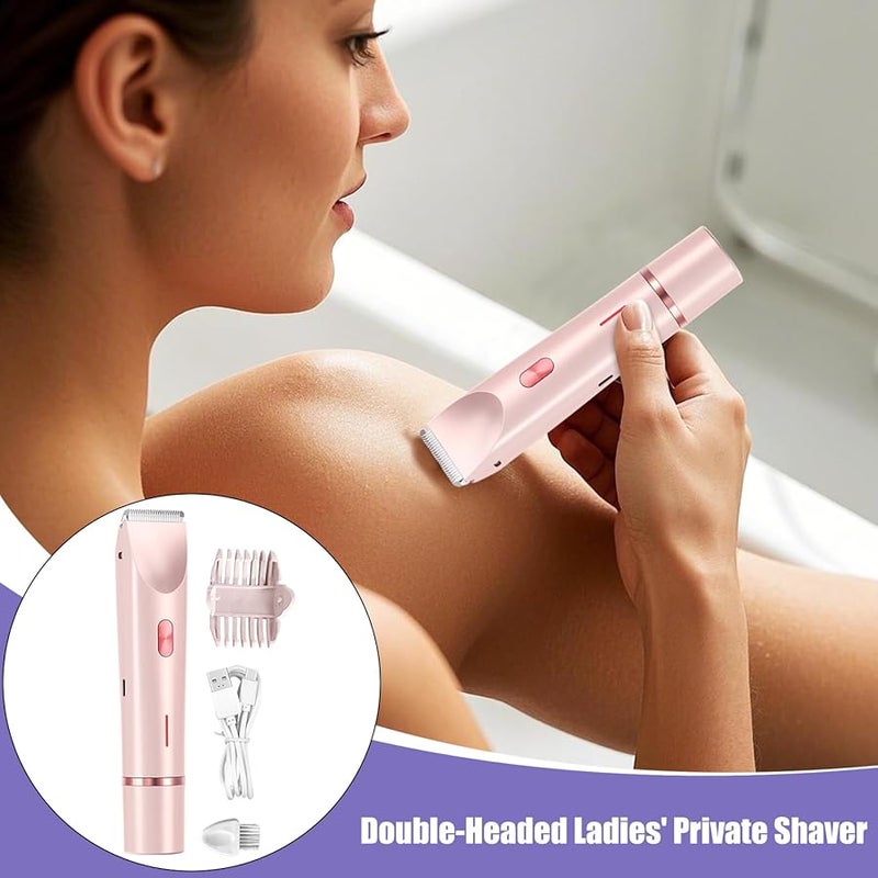 Pink Electric Bikini Shaver Cordless Water Resistant Facial Hair Removal Trimmer for Women - Image 5